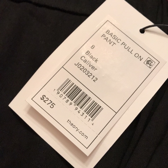 New! THEORY Linen Black Pants - Picture 7 of 7